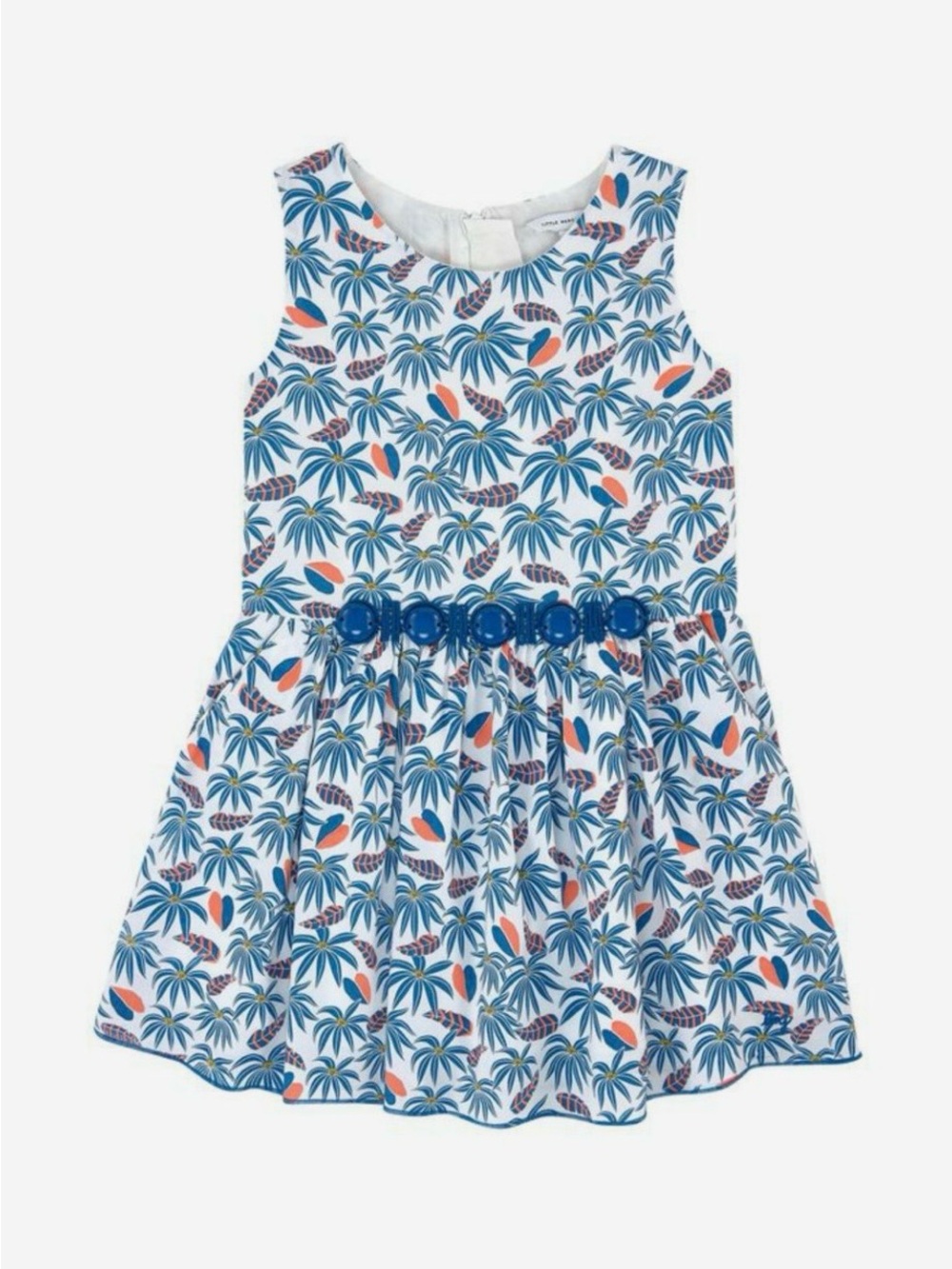 Little Marc Jacobs Girls Floral Dress, Blue/Floral, 5Y